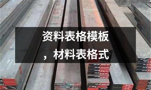 資料表格模板，材料表格式