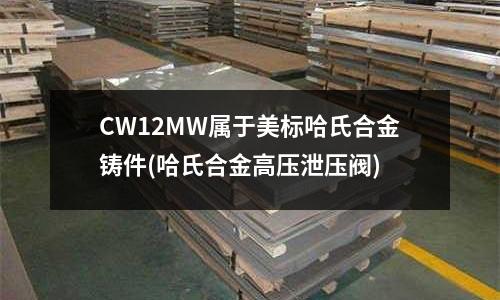 CW12MW屬于美標哈氏合金鑄件(哈氏合金高壓泄壓閥)