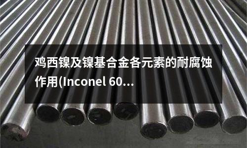 雞西鎳及鎳基合金各元素的耐腐蝕作用(Inconel 601鎳基合金焊接)